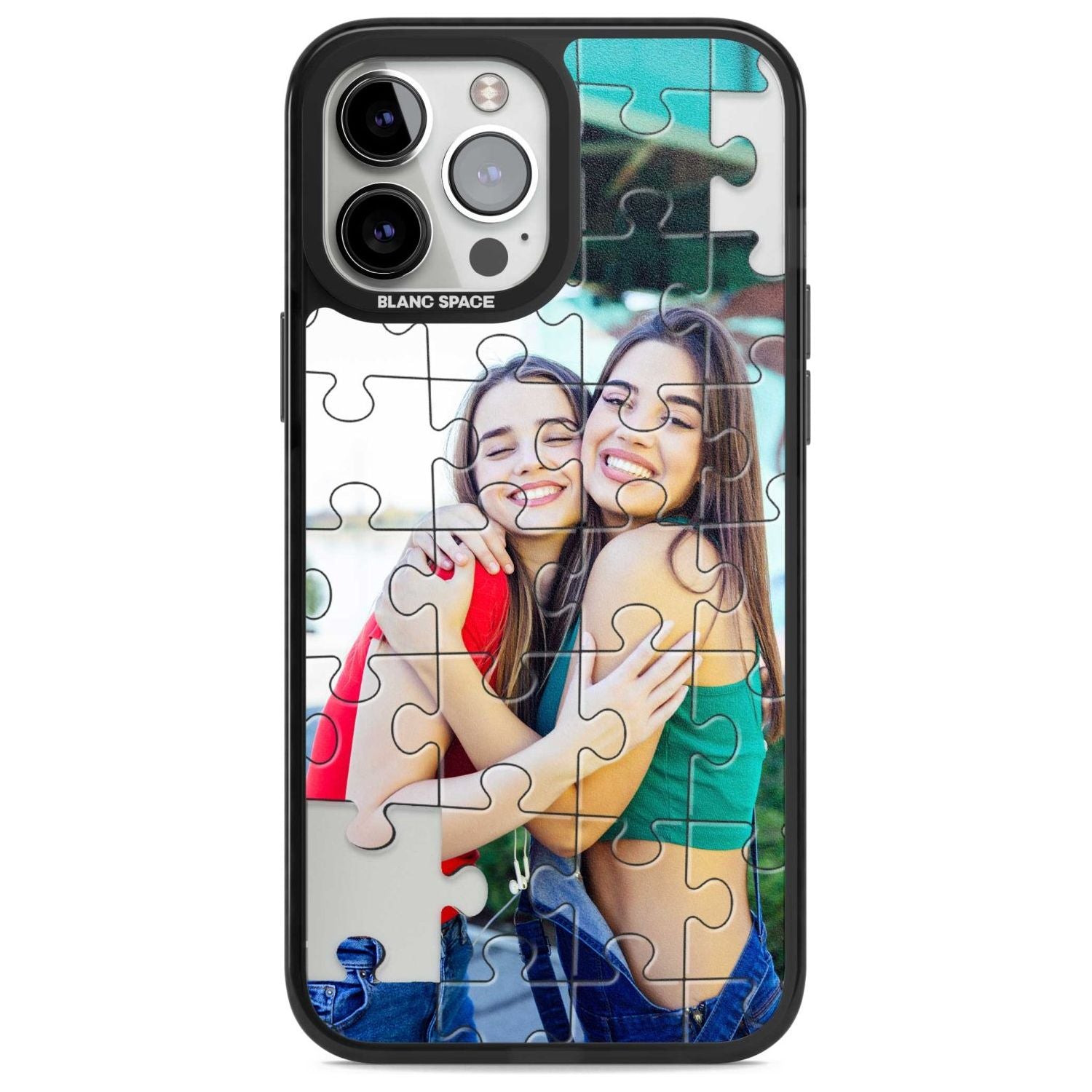 Personalised Jigsaw Puzzle Photo Custom Phone Case iPhone 13 Pro Max / Magsafe Black Impact Case Blanc Space