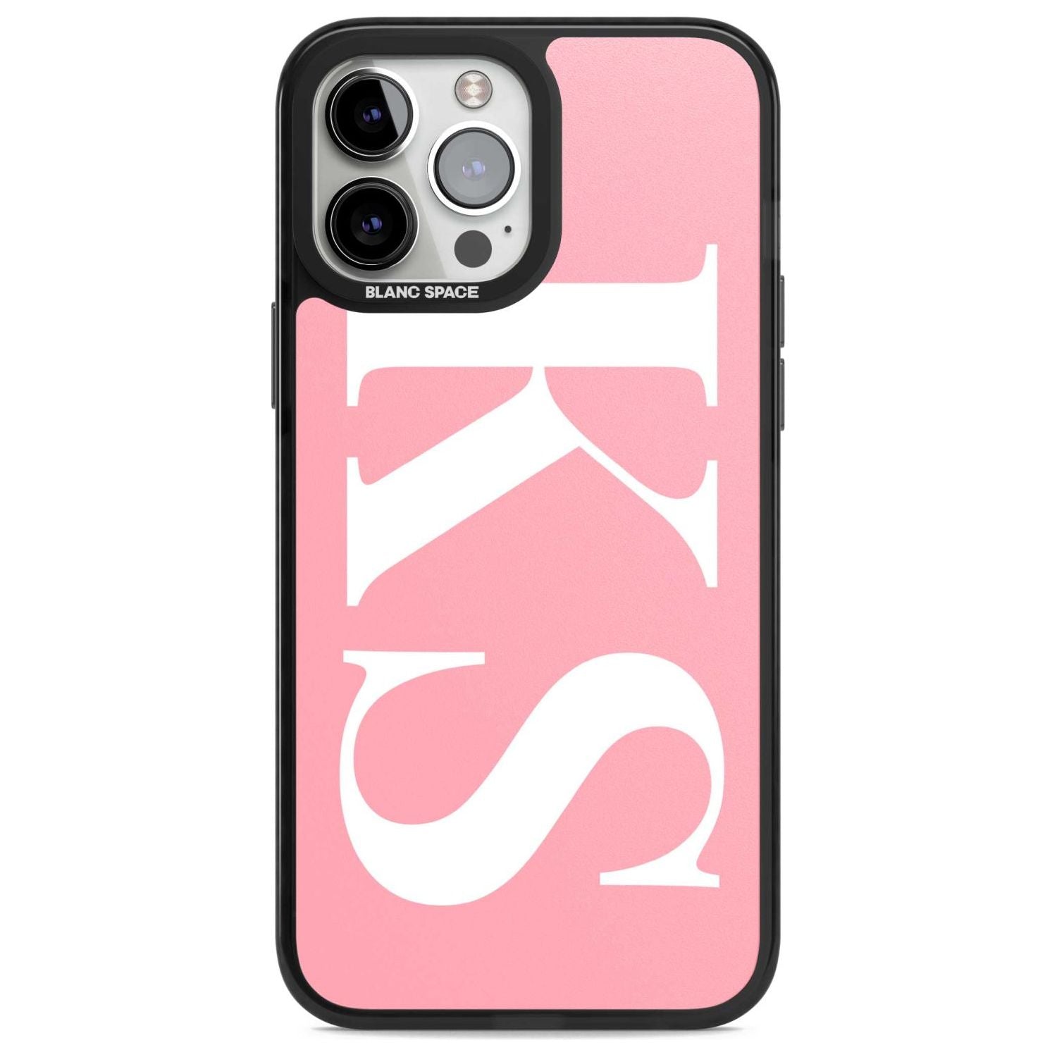 Personalised White & Pink Letters Custom Phone Case iPhone 13 Pro Max / Magsafe Black Impact Case Blanc Space
