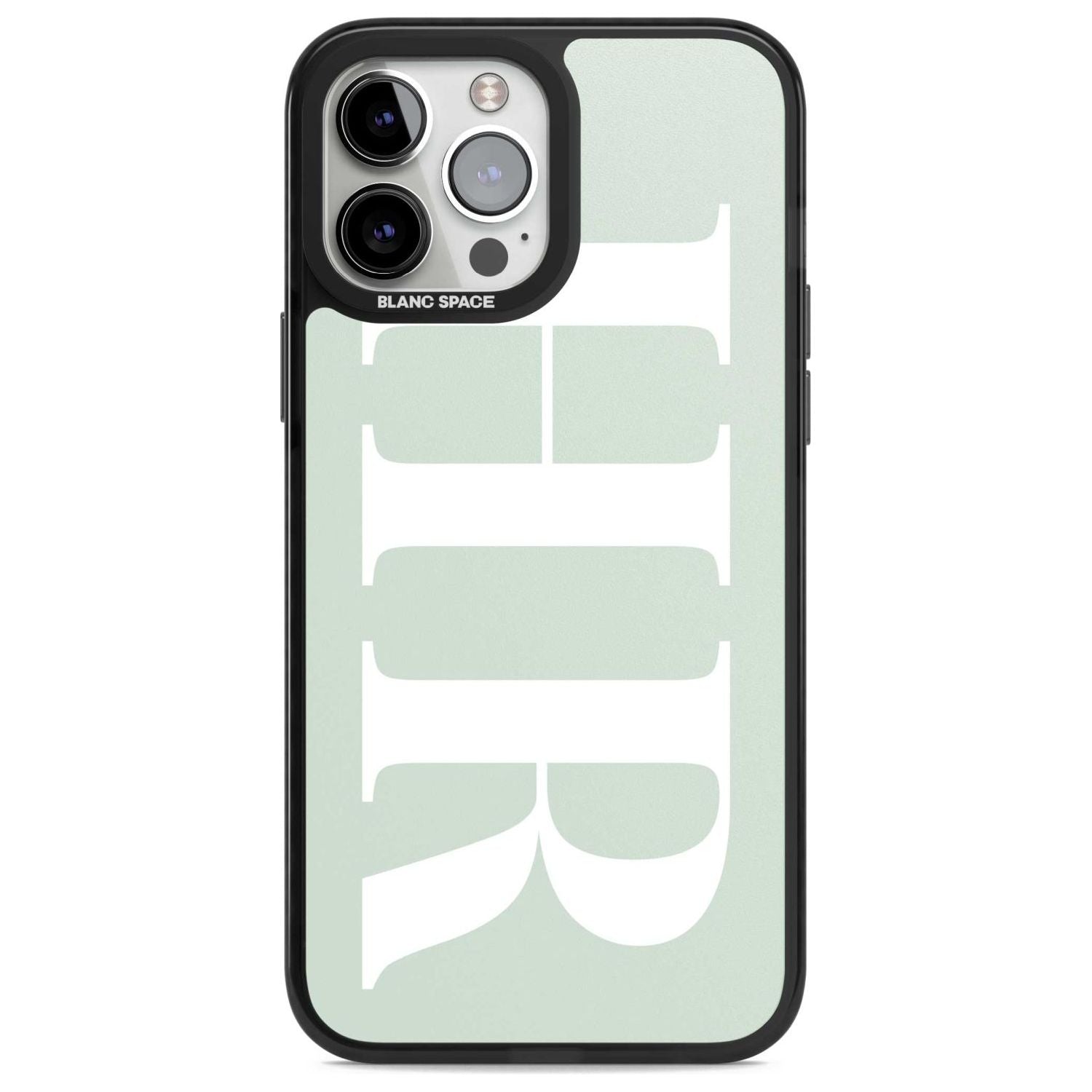 Personalised White & Seafoam Green Personalised Custom Phone Case iPhone 13 Pro Max / Magsafe Black Impact Case Blanc Space