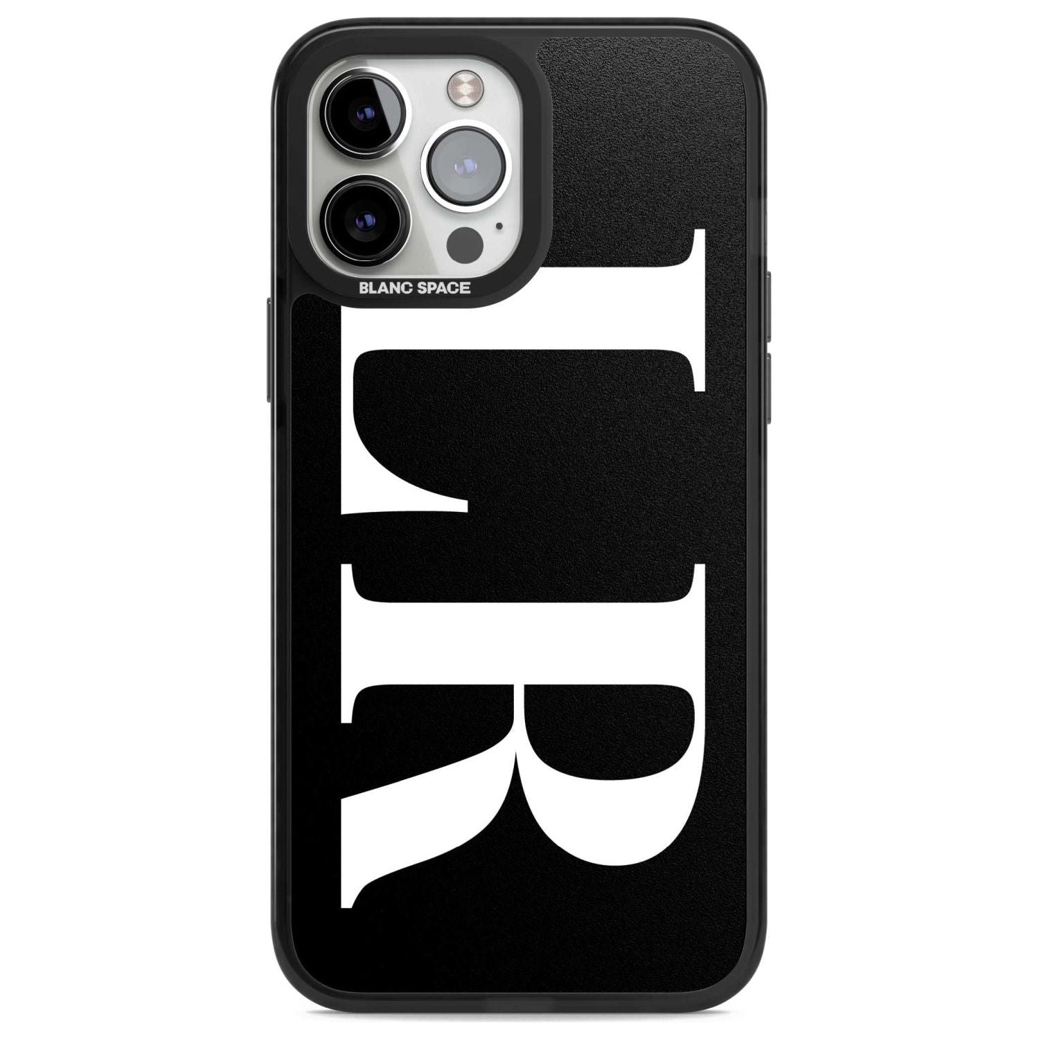 Personalised White & Black Letters Custom Phone Case iPhone 13 Pro Max / Magsafe Black Impact Case Blanc Space