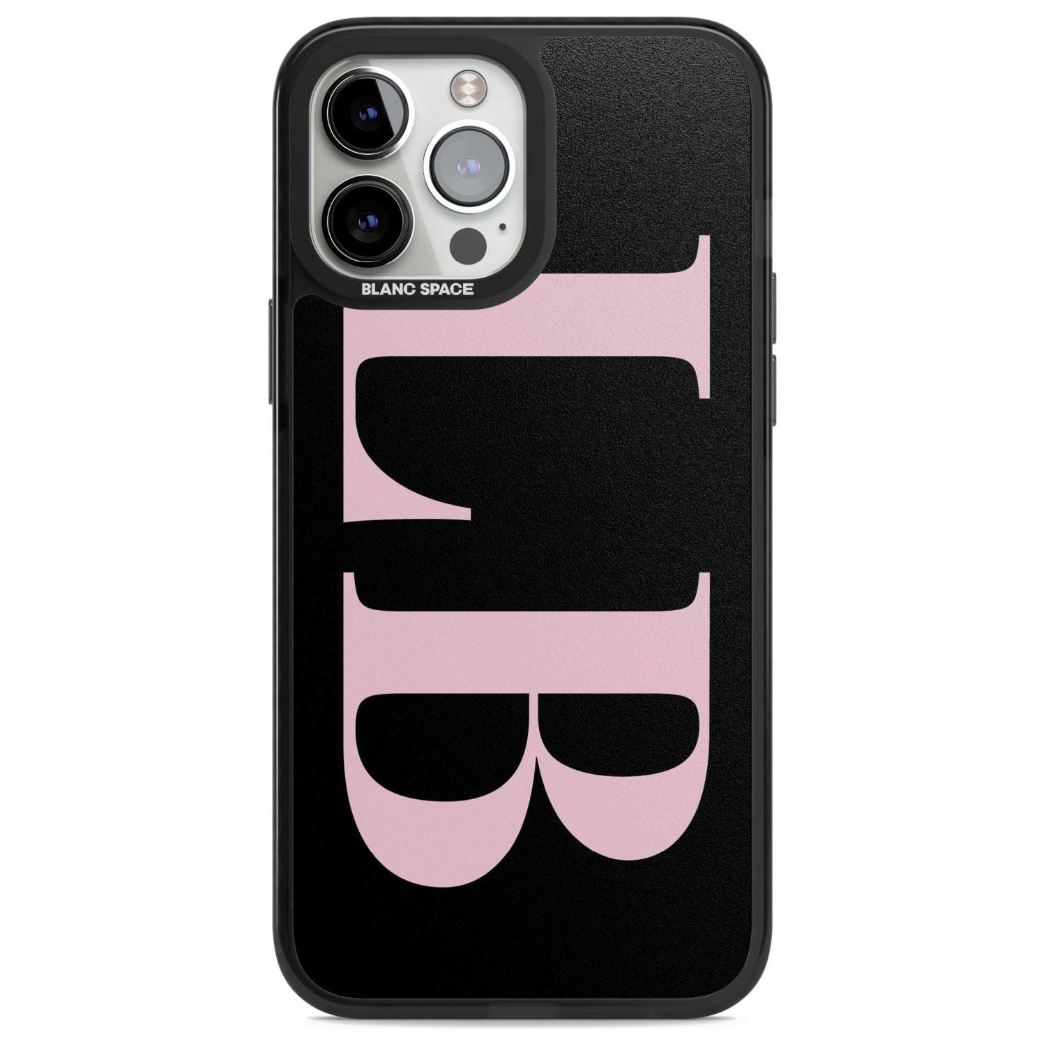 Personalised Pink & Black Letters Custom Phone Case iPhone 13 Pro Max / Magsafe Black Impact Case Blanc Space