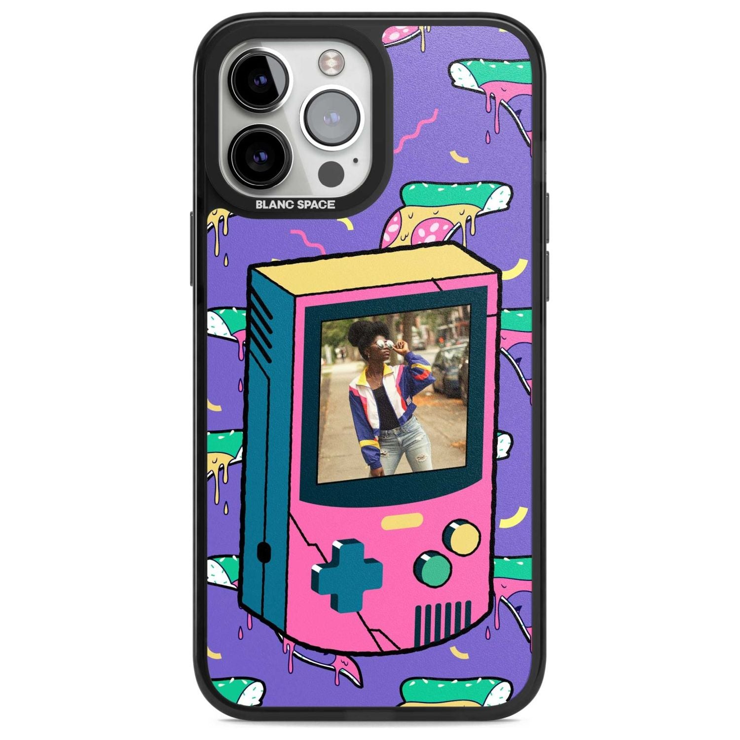 Personalised Retro Game Photo Case Custom Phone Case iPhone 13 Pro Max / Magsafe Black Impact Case Blanc Space