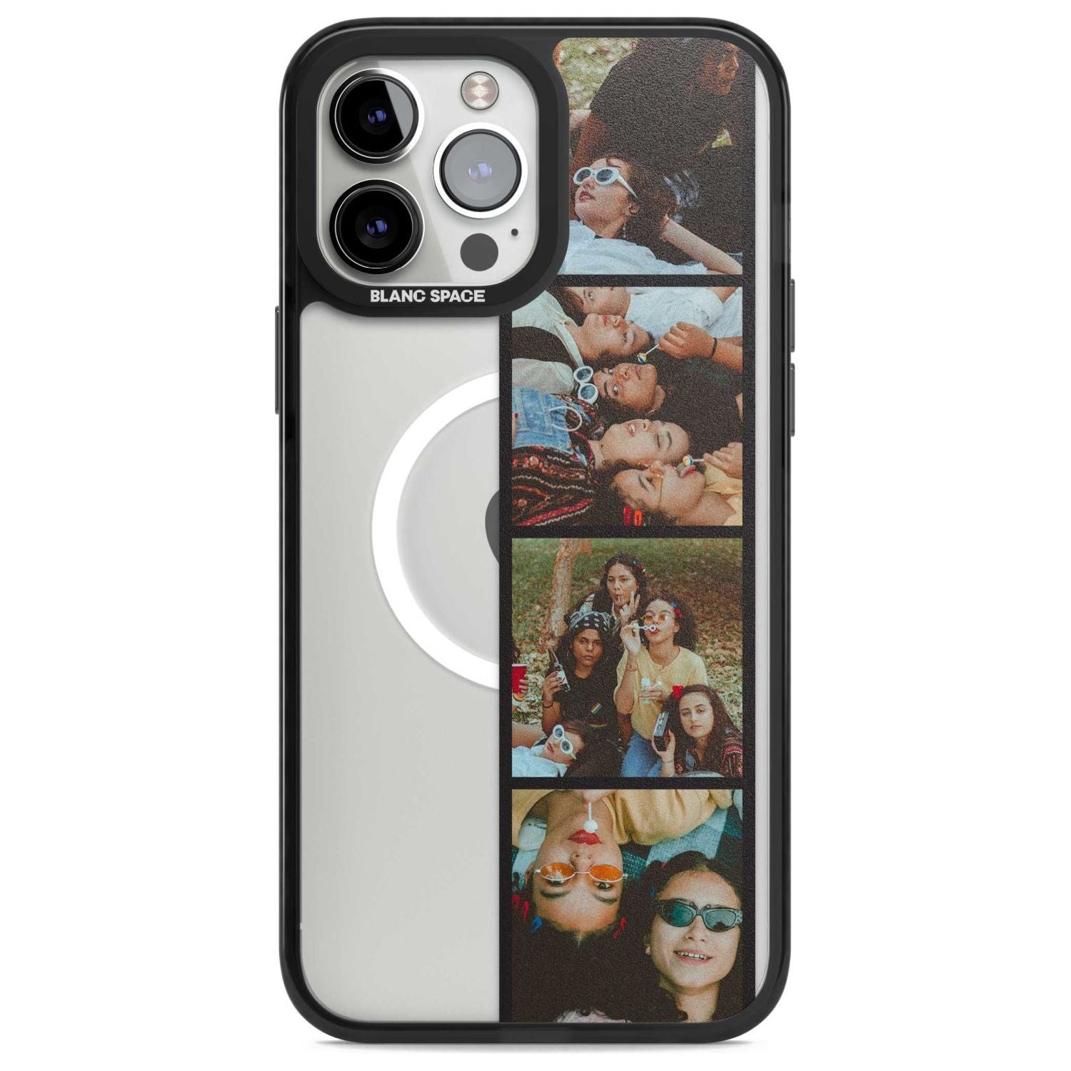 Personalised Photo Strip Custom Phone Case iPhone 13 Pro Max / Magsafe Black Impact Case Blanc Space