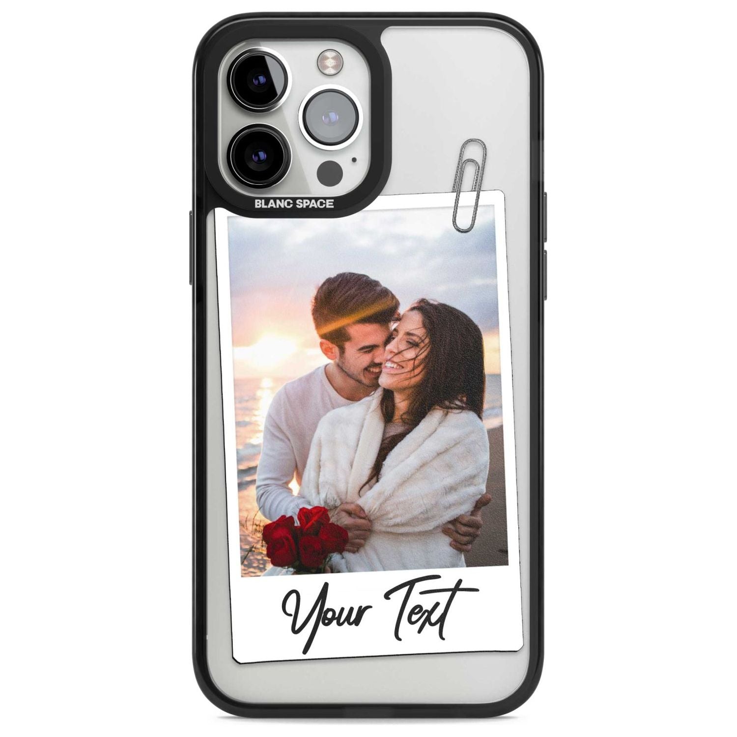 Personalised Instant Camera Photo Custom Phone Case iPhone 13 Pro Max / Magsafe Black Impact Case Blanc Space