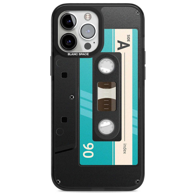 Personalised Dark Cassette Custom Phone Case iPhone 13 Pro Max / Magsafe Black Impact Case Blanc Space