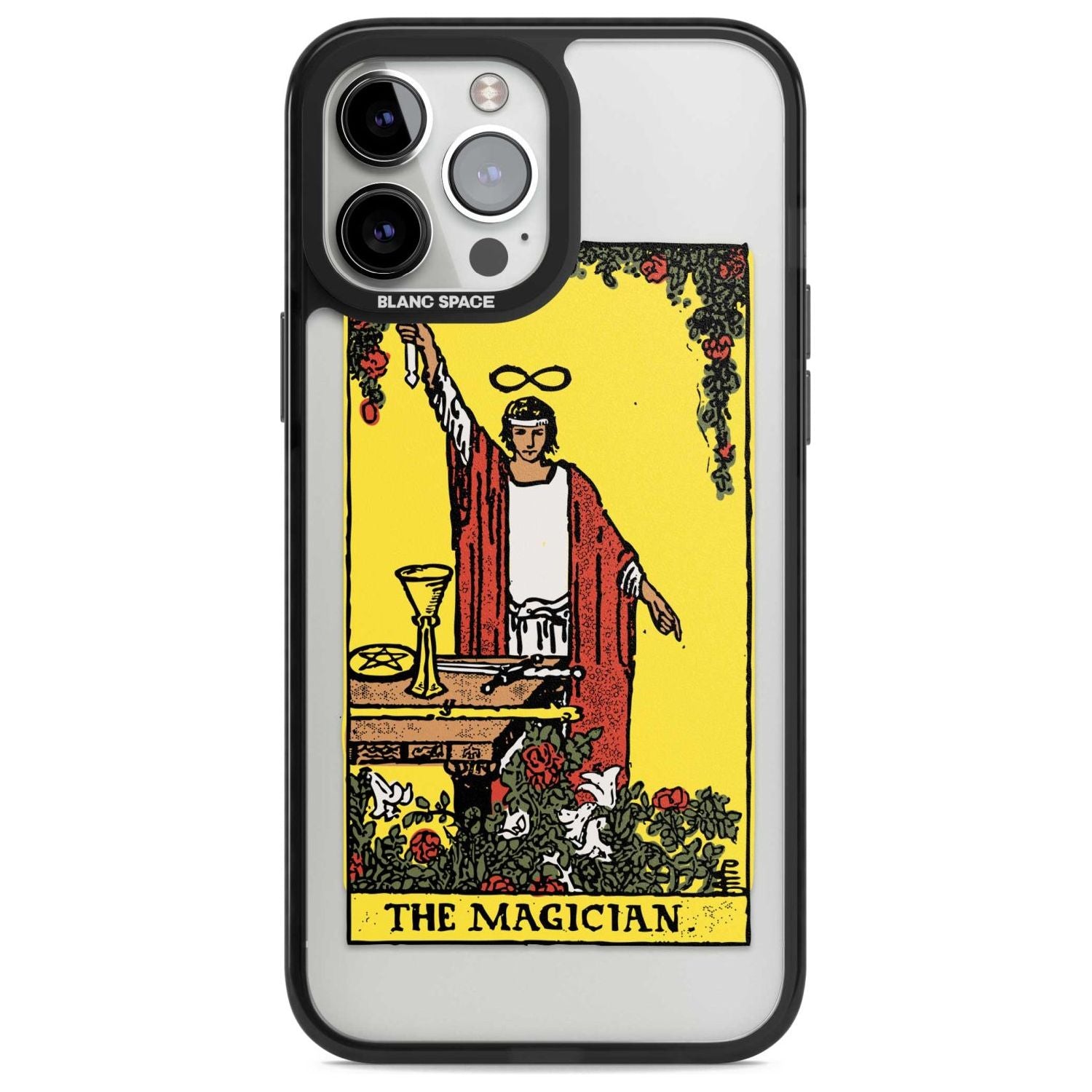 Personalised The Magician Tarot Card - Colour Phone Case iPhone 13 Pro Max / Magsafe Black Impact Case Blanc Space