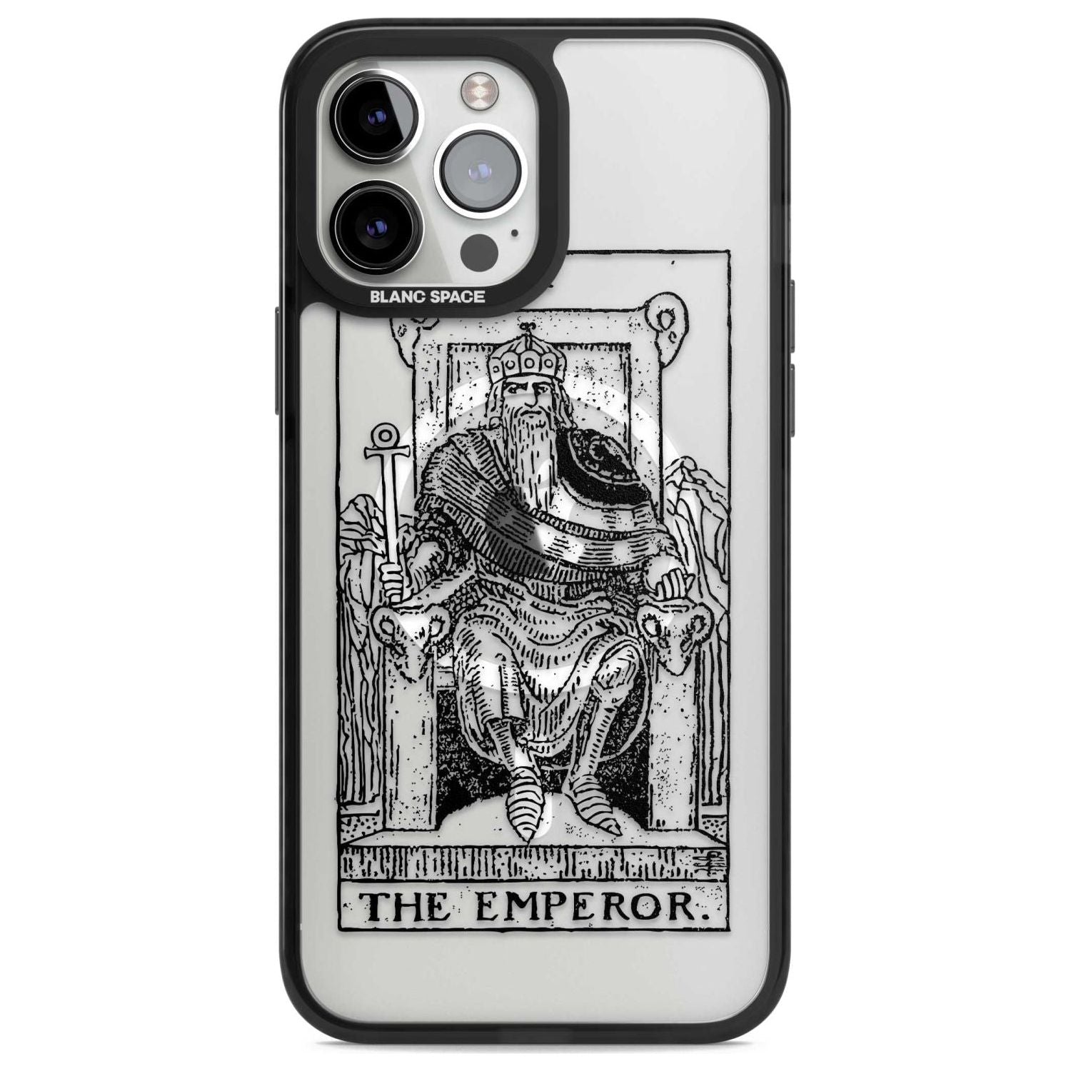 Personalised The Emperor Tarot Card - Transparent Custom Phone Case iPhone 13 Pro Max / Magsafe Black Impact Case Blanc Space
