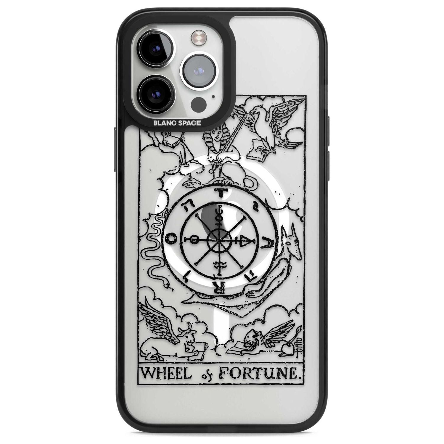 Personalised Wheel of Fortune Tarot Card - Transparent Custom Phone Case iPhone 13 Pro Max / Magsafe Black Impact Case Blanc Space