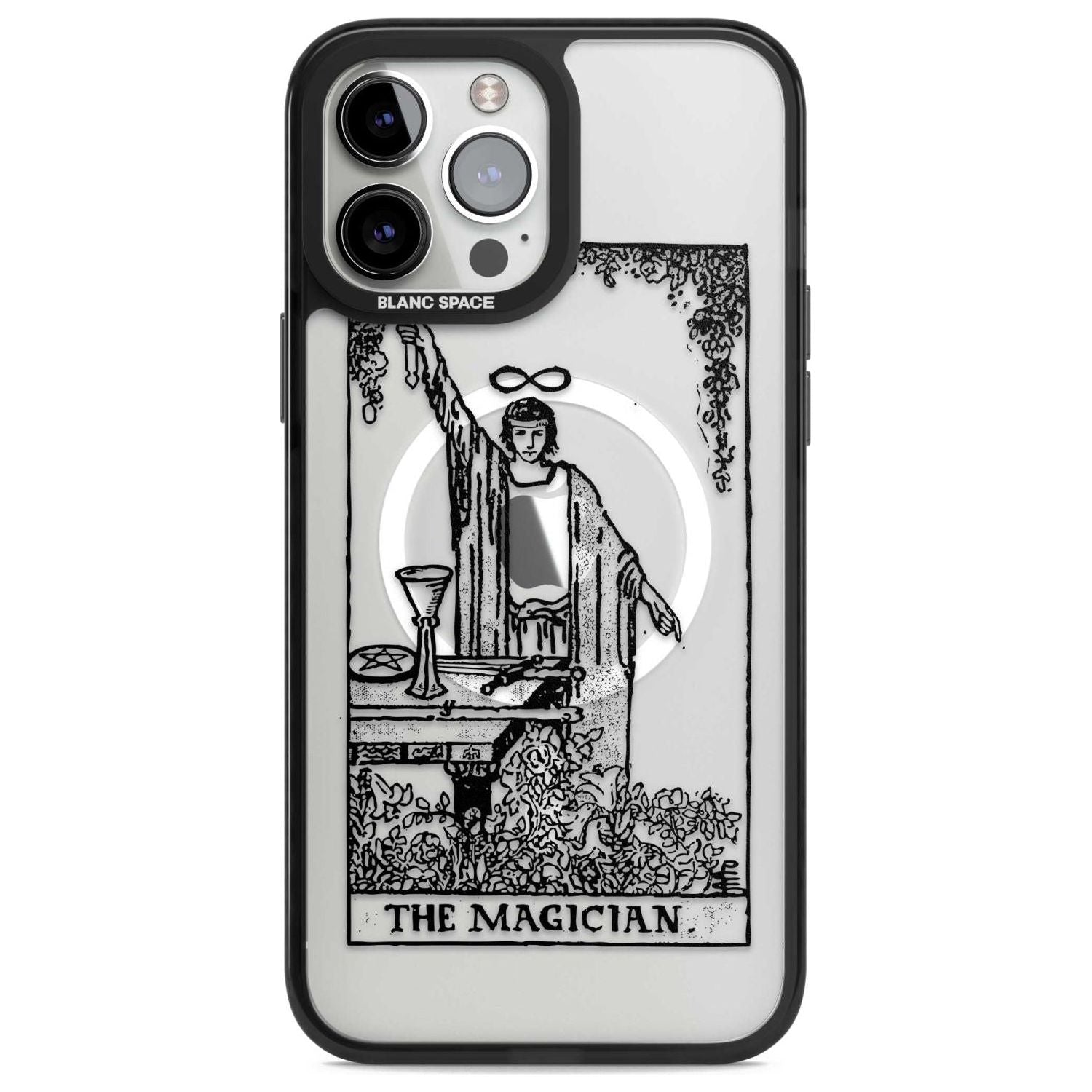 Personalised The Magician Tarot Card - Transparent Custom Phone Case iPhone 13 Pro Max / Magsafe Black Impact Case Blanc Space