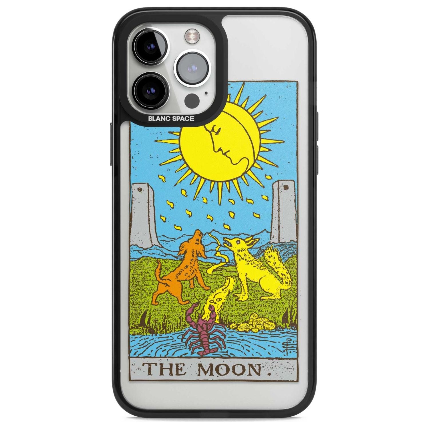 Personalised The Moon Tarot Card - Colour Custom Phone Case iPhone 13 Pro Max / Magsafe Black Impact Case Blanc Space