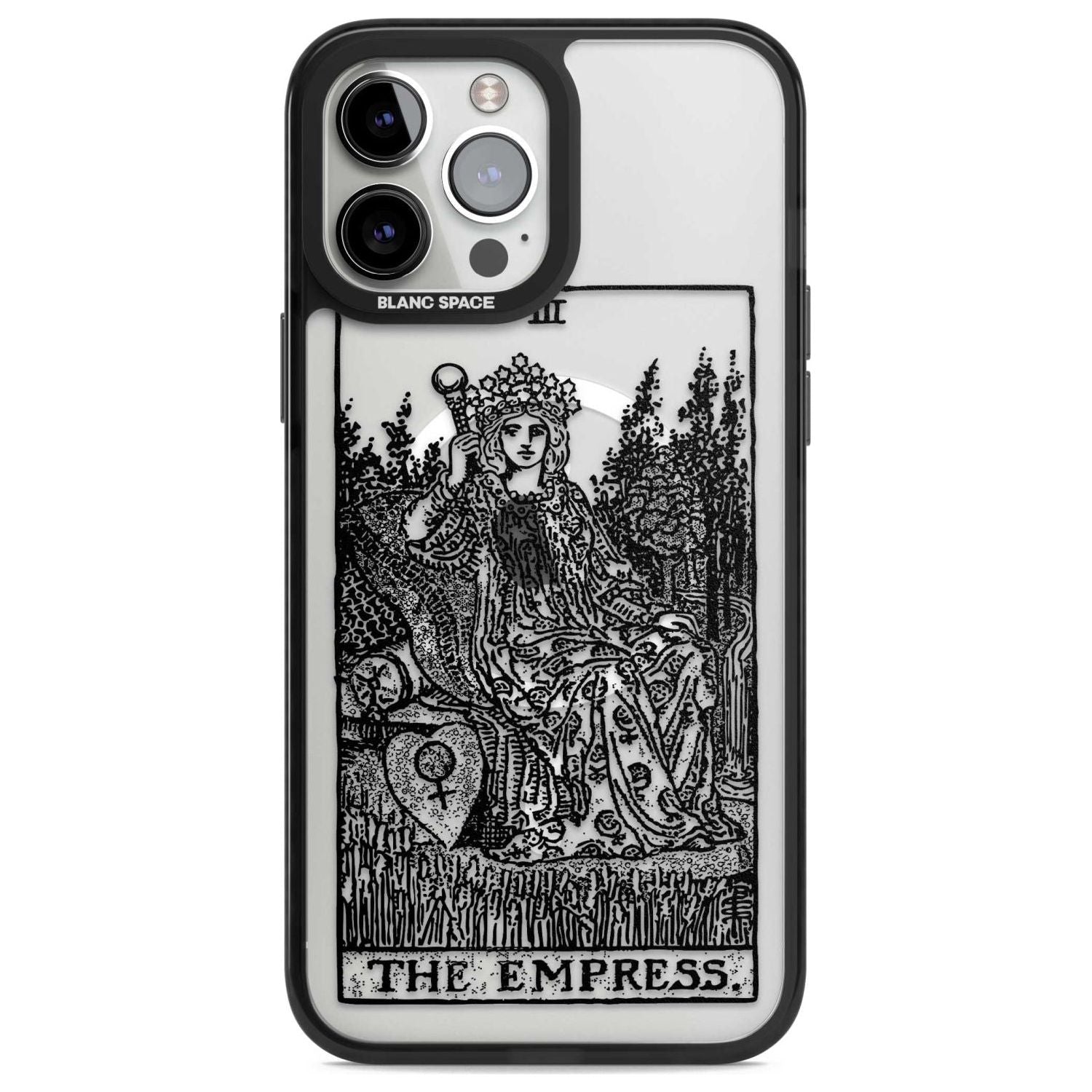 Personalised The Empress Tarot Card - Transparent Custom Phone Case iPhone 13 Pro Max / Magsafe Black Impact Case Blanc Space