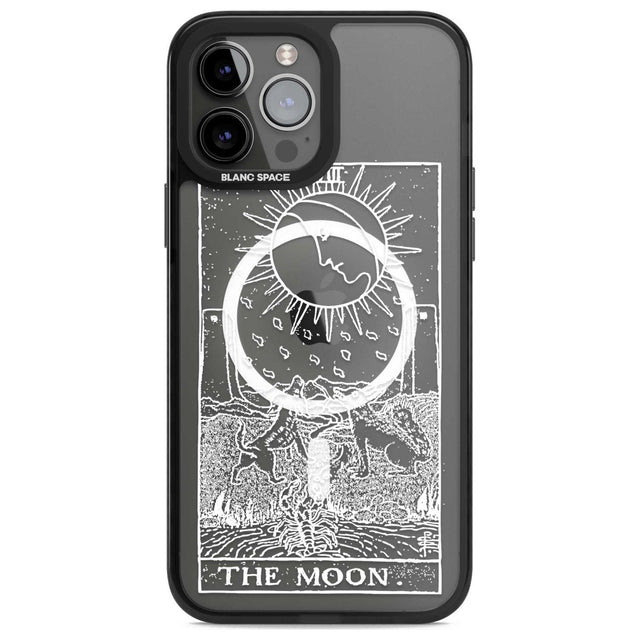 Personalised The Moon Tarot Card - White Transparent Custom Phone Case iPhone 13 Pro Max / Magsafe Black Impact Case Blanc Space