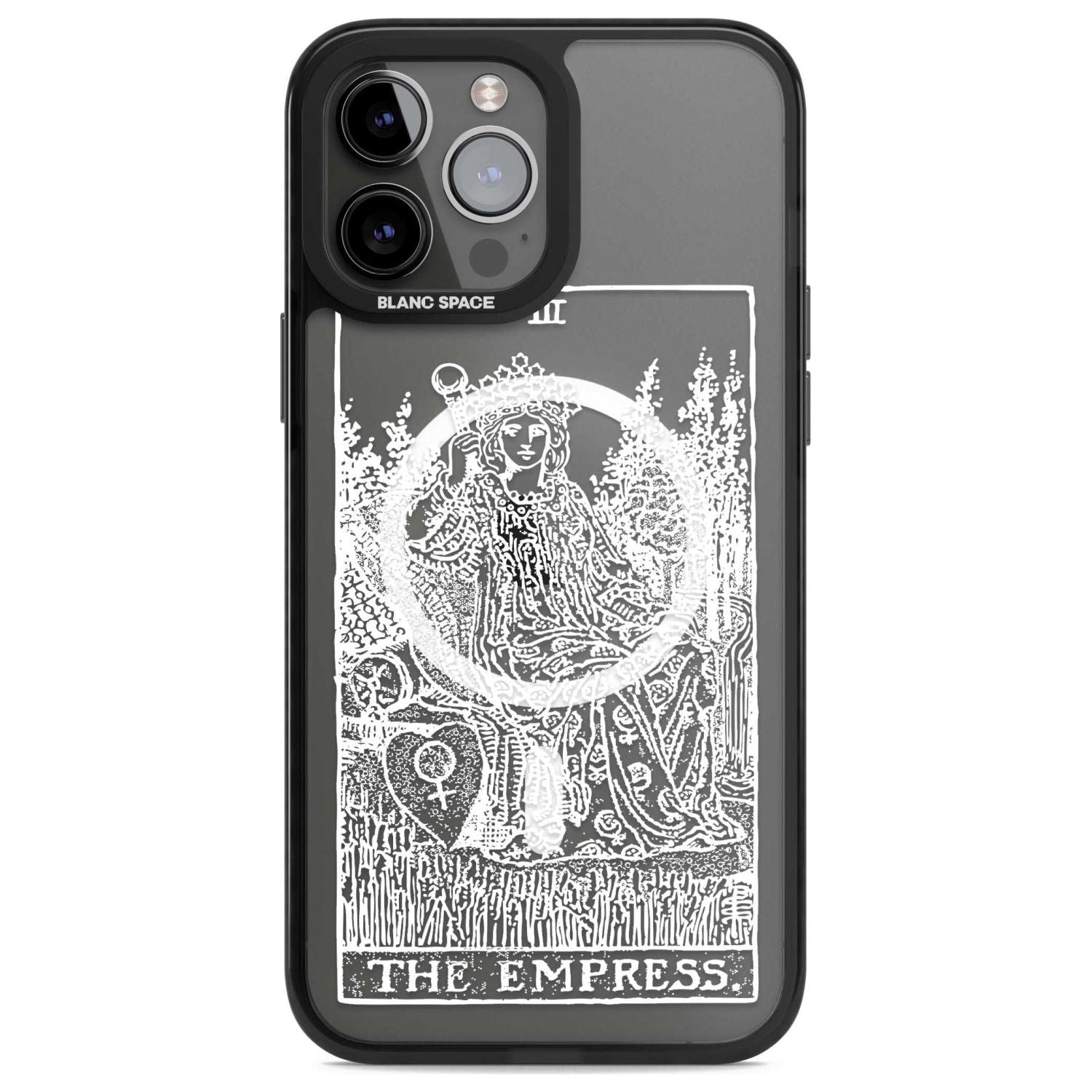 Personalised The Empress Tarot Card - White Transparent Custom Phone Case iPhone 13 Pro Max / Magsafe Black Impact Case Blanc Space