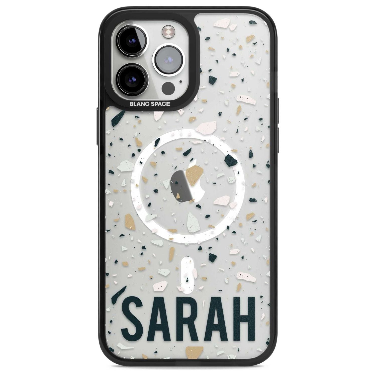 Personalised Terrazzo - Blue, Pink, Brown Custom Phone Case iPhone 13 Pro Max / Magsafe Black Impact Case Blanc Space