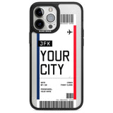 Personalised Create Your Own Boarding Pass Ticket Custom Phone Case iPhone 13 Pro Max / Magsafe Black Impact Case Blanc Space