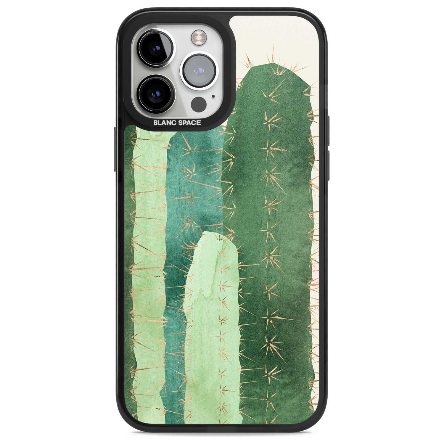 Large Cacti Mix Design Phone Case iPhone 13 Pro Max / Magsafe Black Impact Case Blanc Space