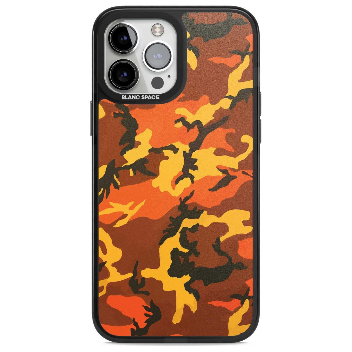 Orange Camo Phone Case iPhone 13 Pro Max / Magsafe Black Impact Case Blanc Space