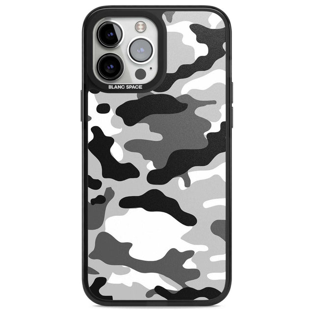 Grey Black Urban Camo Phone Case iPhone 13 Pro Max / Magsafe Black Impact Case Blanc Space