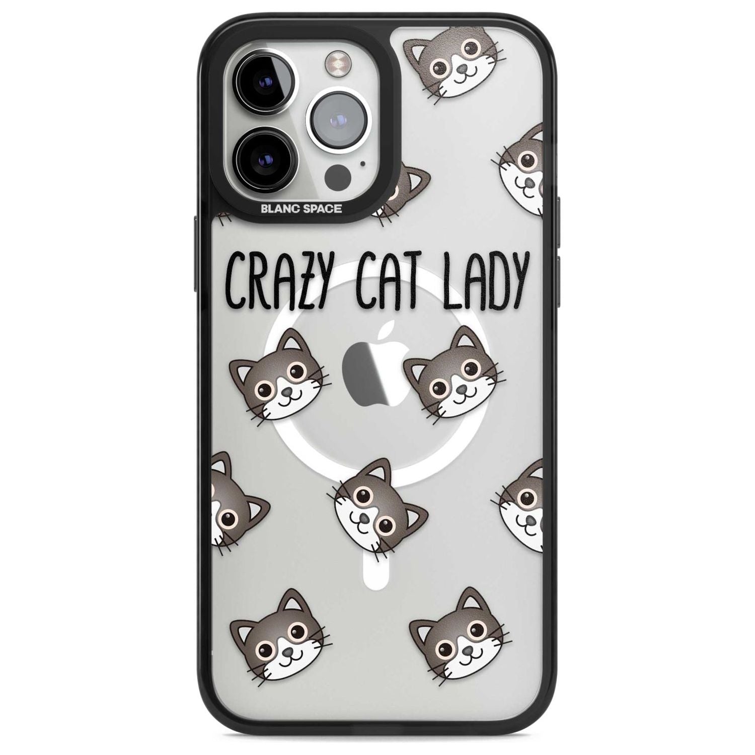 Crazy Cat Lady Phone Case iPhone 13 Pro Max / Magsafe Black Impact Case Blanc Space