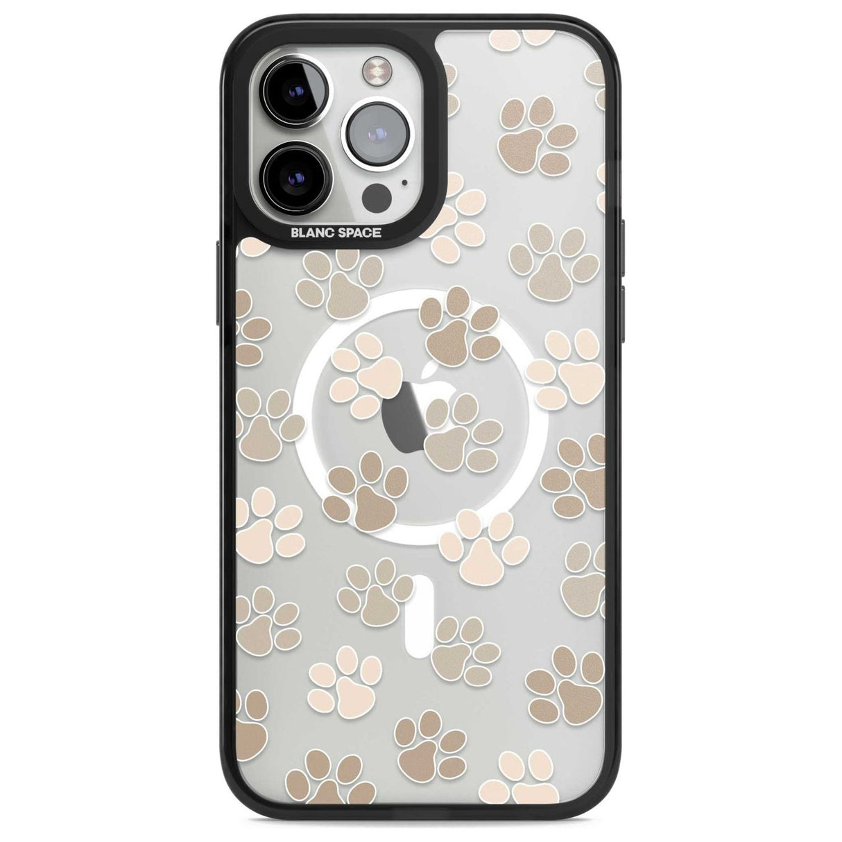 Paw Prints Phone Case iPhone 13 Pro Max / Magsafe Black Impact Case Blanc Space