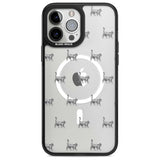 British Shorthair Cat Pattern Phone Case iPhone 13 Pro Max / Magsafe Black Impact Case Blanc Space