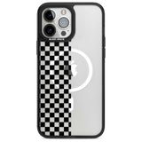 Checker: Half Black Check on Clear Phone Case iPhone 13 Pro Max / Magsafe Black Impact Case Blanc Space