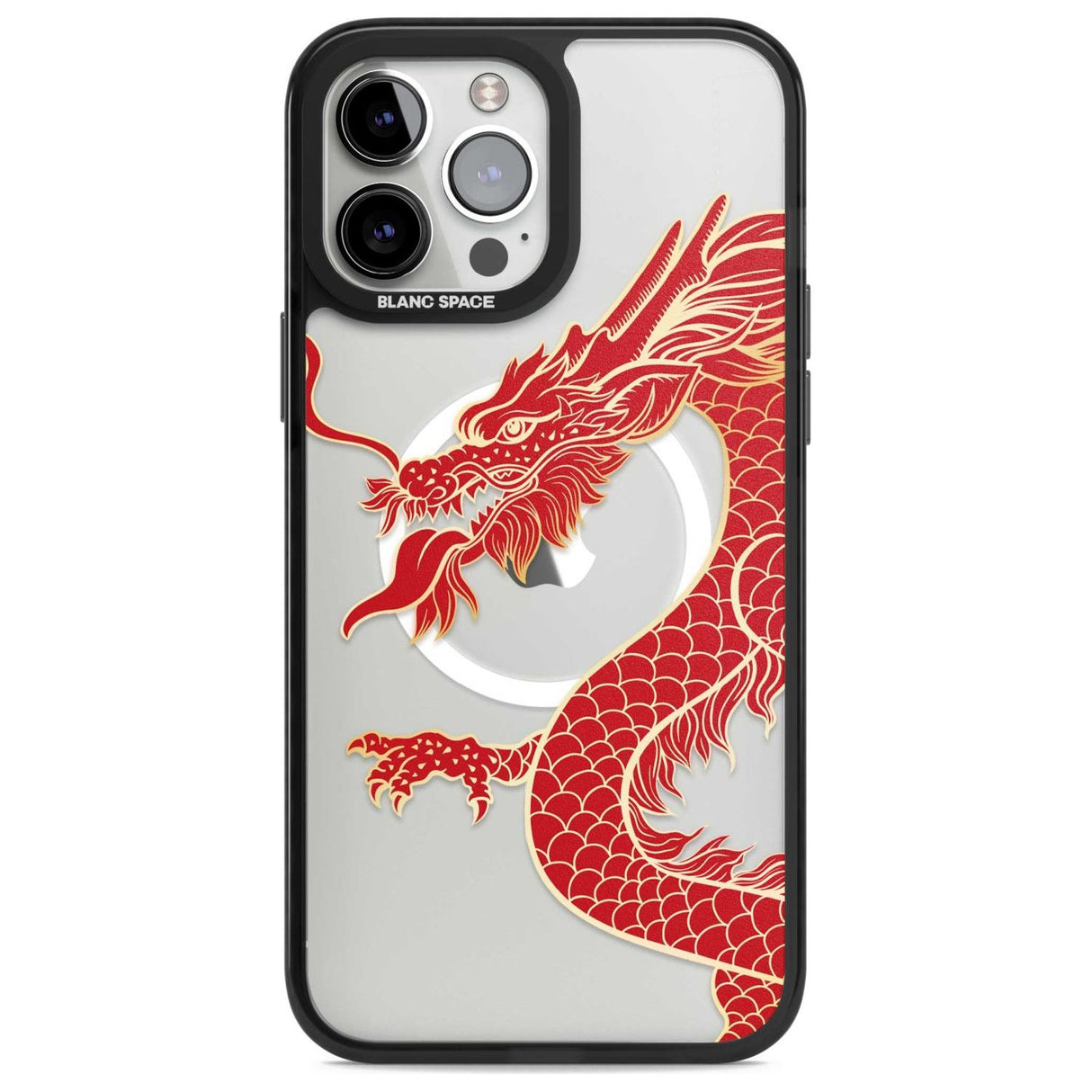 Large Red Dragon Phone Case iPhone 13 Pro Max / Magsafe Black Impact Case Blanc Space