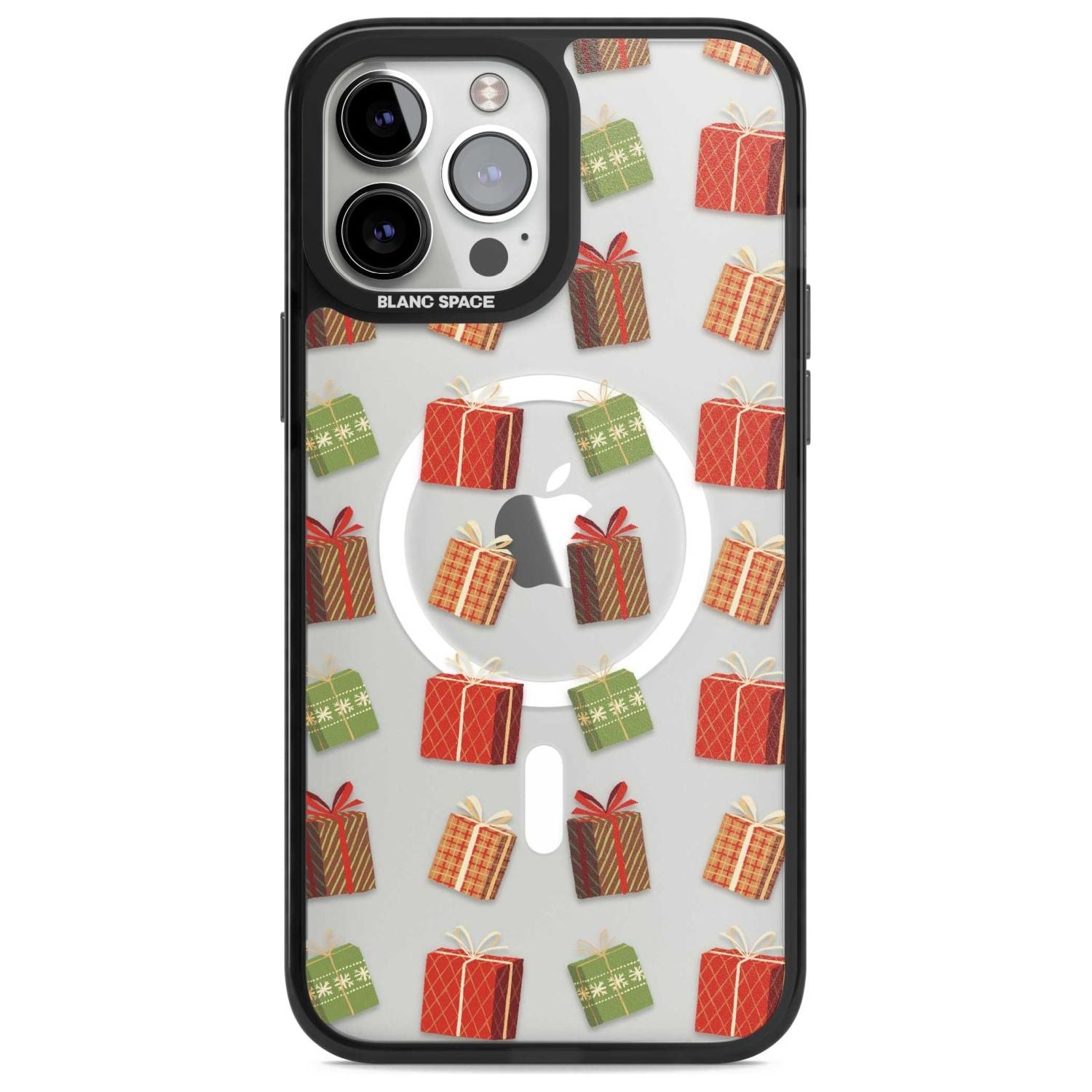 Christmas Presents Pattern Phone Case iPhone 13 Pro Max / Magsafe Black Impact Case Blanc Space