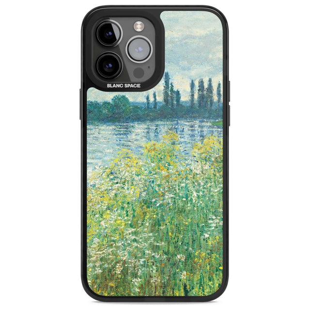 Banks of the Seine by Claude Monet Phone Case iPhone 13 Pro Max / Magsafe Black Impact Case Blanc Space