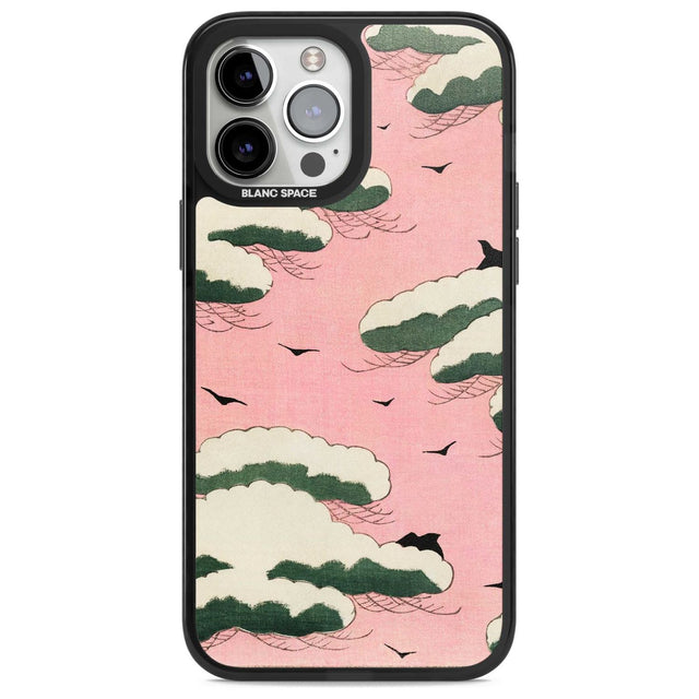 Japanese Pink Sky by Watanabe Seitei Phone Case iPhone 13 Pro Max / Magsafe Black Impact Case Blanc Space