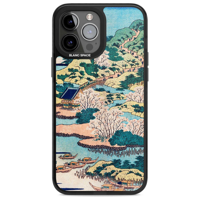 Coastal Community by Katsushika Hokusai Phone Case iPhone 13 Pro Max / Magsafe Black Impact Case Blanc Space