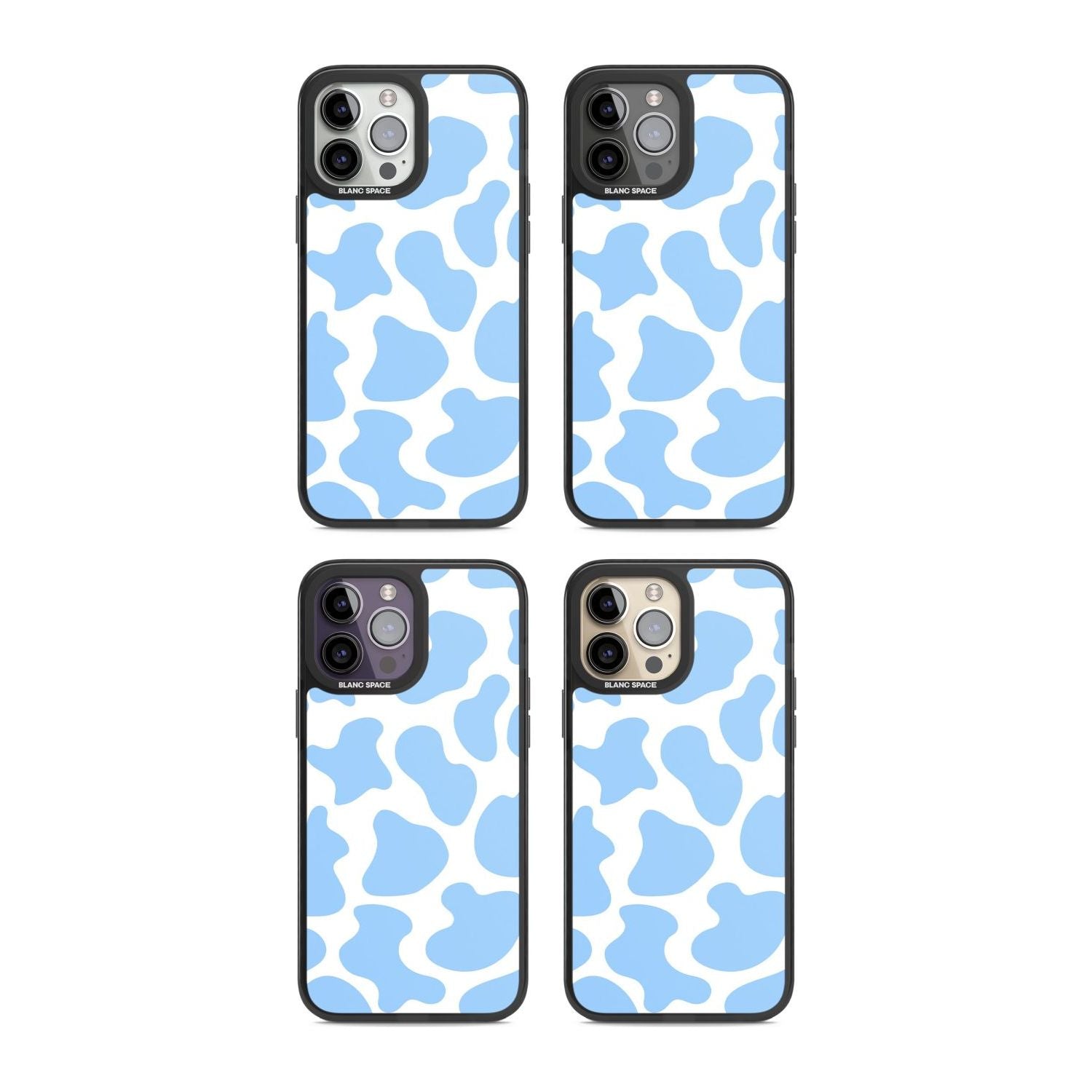 Blue and White Cow Print