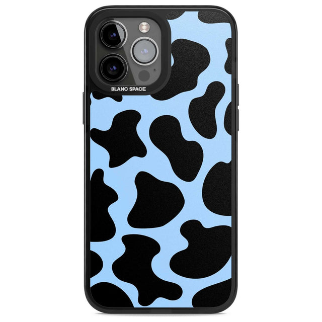 Blue and Black Cow Print Phone Case iPhone 13 Pro Max / Magsafe Black Impact Case Blanc Space