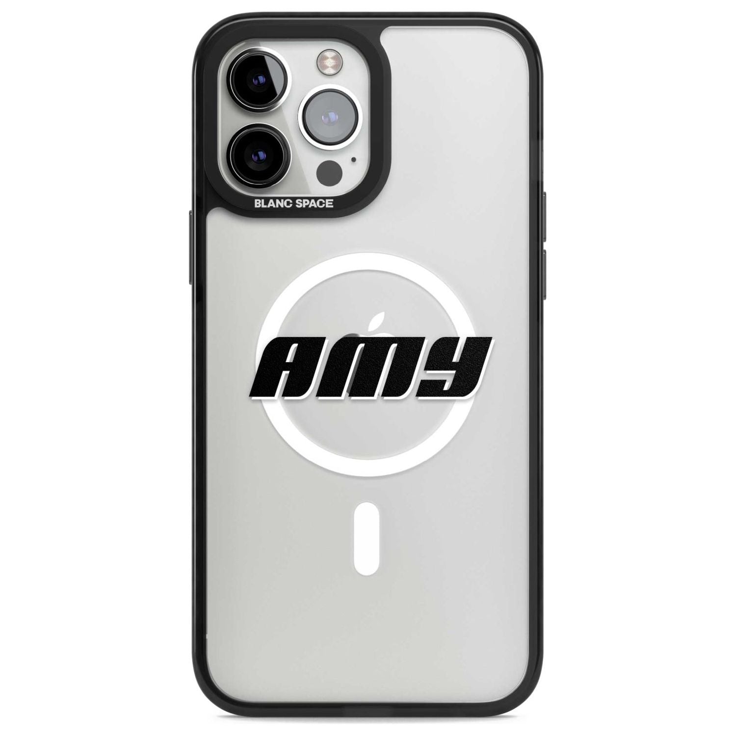 Personalised Clear Text  1C Custom Phone Case iPhone 13 Pro Max / Magsafe Black Impact Case Blanc Space