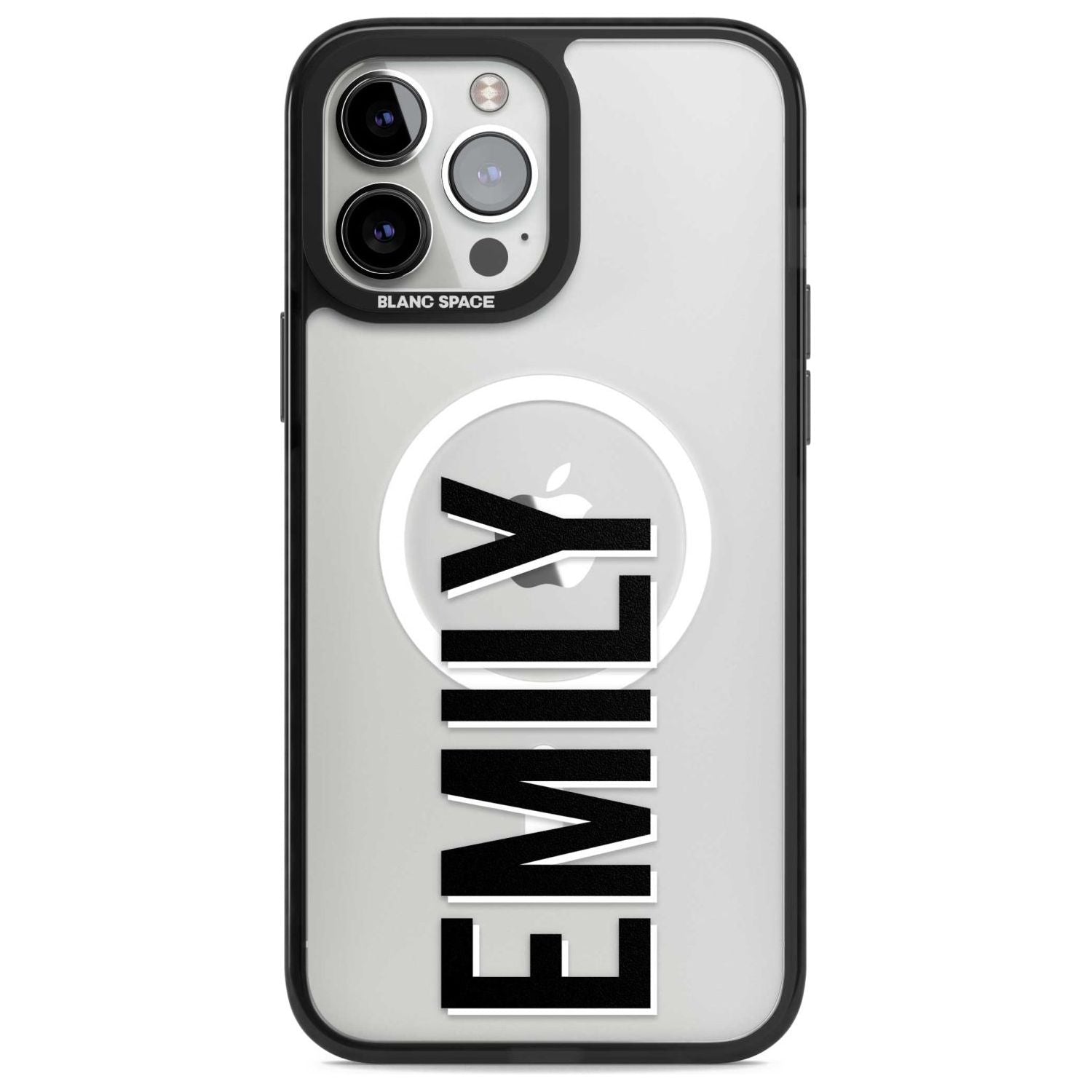 Personalised Clear Text  3A Custom Phone Case iPhone 13 Pro Max / Magsafe Black Impact Case Blanc Space