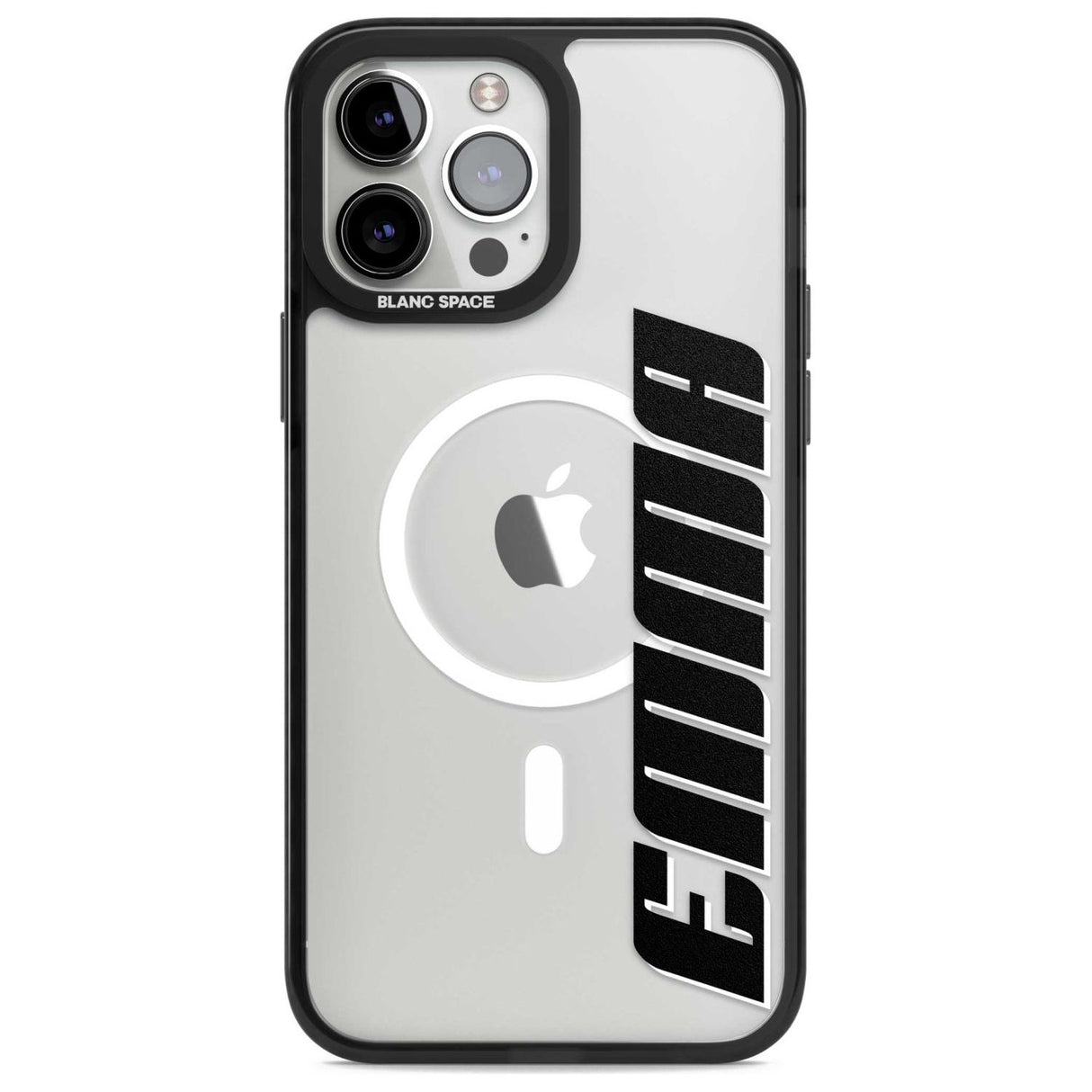 Personalised Clear Text  4A Custom Phone Case iPhone 13 Pro Max / Magsafe Black Impact Case Blanc Space