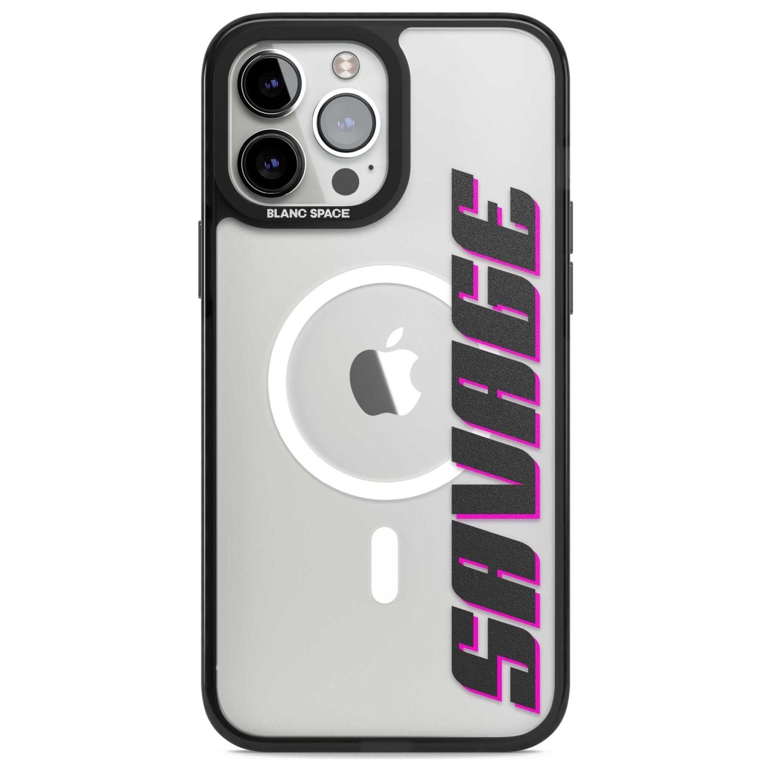 Personalised Clear Text  4C Custom Phone Case iPhone 13 Pro Max / Magsafe Black Impact Case Blanc Space