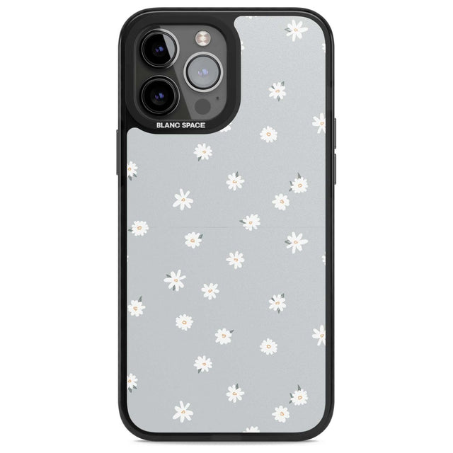 Painted Daisy Blue-Grey Cute Phone Case iPhone 13 Pro Max / Magsafe Black Impact Case Blanc Space