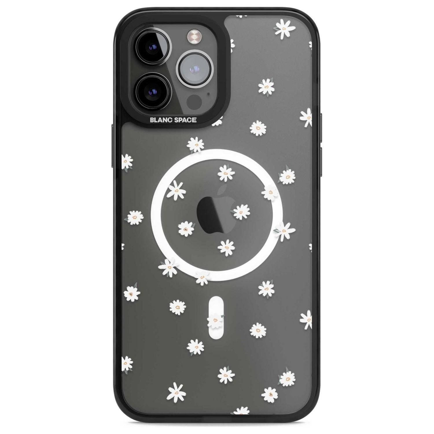 Painted Daises on Transparent Phone Case iPhone 13 Pro Max / Magsafe Black Impact Case Blanc Space