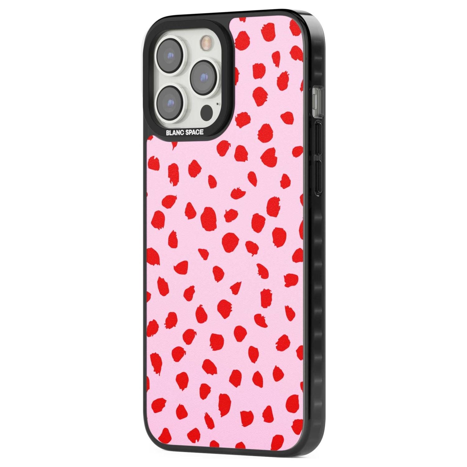 Red on Pink Dalmatian Polka Dot Spots
