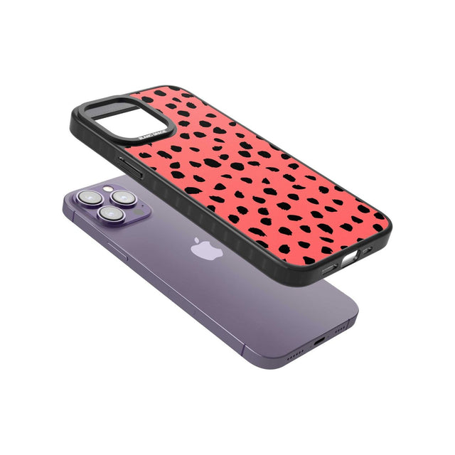 Black on Salmon Pink Dalmatian Polka Dot Spots Phone Case iPhone 15 Pro Max / Black Impact Case,iPhone 15 Plus / Black Impact Case,iPhone 15 Pro / Black Impact Case,iPhone 15 / Black Impact Case,iPhone 15 Pro Max / Impact Case,iPhone 15 Plus / Impact Case,iPhone 15 Pro / Impact Case,iPhone 15 / Impact Case,iPhone 15 Pro Max / Magsafe Black Impact Case,iPhone 15 Plus / Magsafe Black Impact Case,iPhone 15 Pro / Magsafe Black Impact Case,iPhone 15 / Magsafe Black Impact Case,iPhone 14 Pro Max / Black Impact Ca