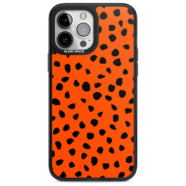 Black & Bright Red Dalmatian Polka Dot Spots Phone Case iPhone 13 Pro Max / Magsafe Black Impact Case Blanc Space