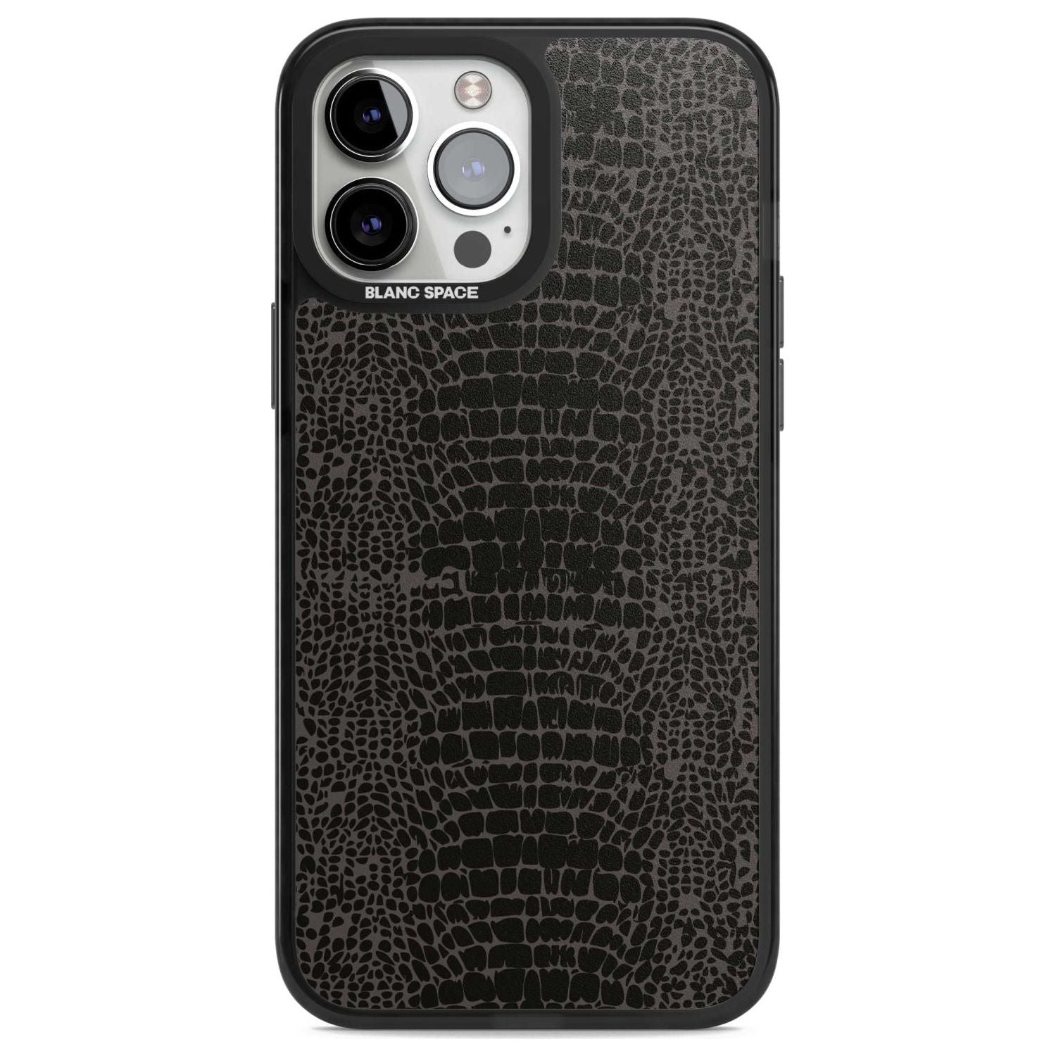 Dark Animal Print Pattern Snake Skin Phone Case iPhone 13 Pro Max / Magsafe Black Impact Case Blanc Space