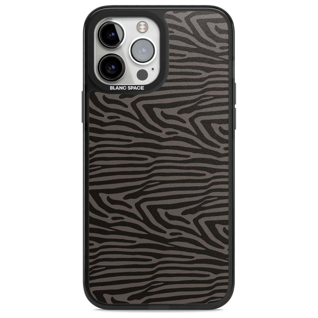Dark Animal Print Pattern Zebra Phone Case iPhone 13 Pro Max / Magsafe Black Impact Case Blanc Space