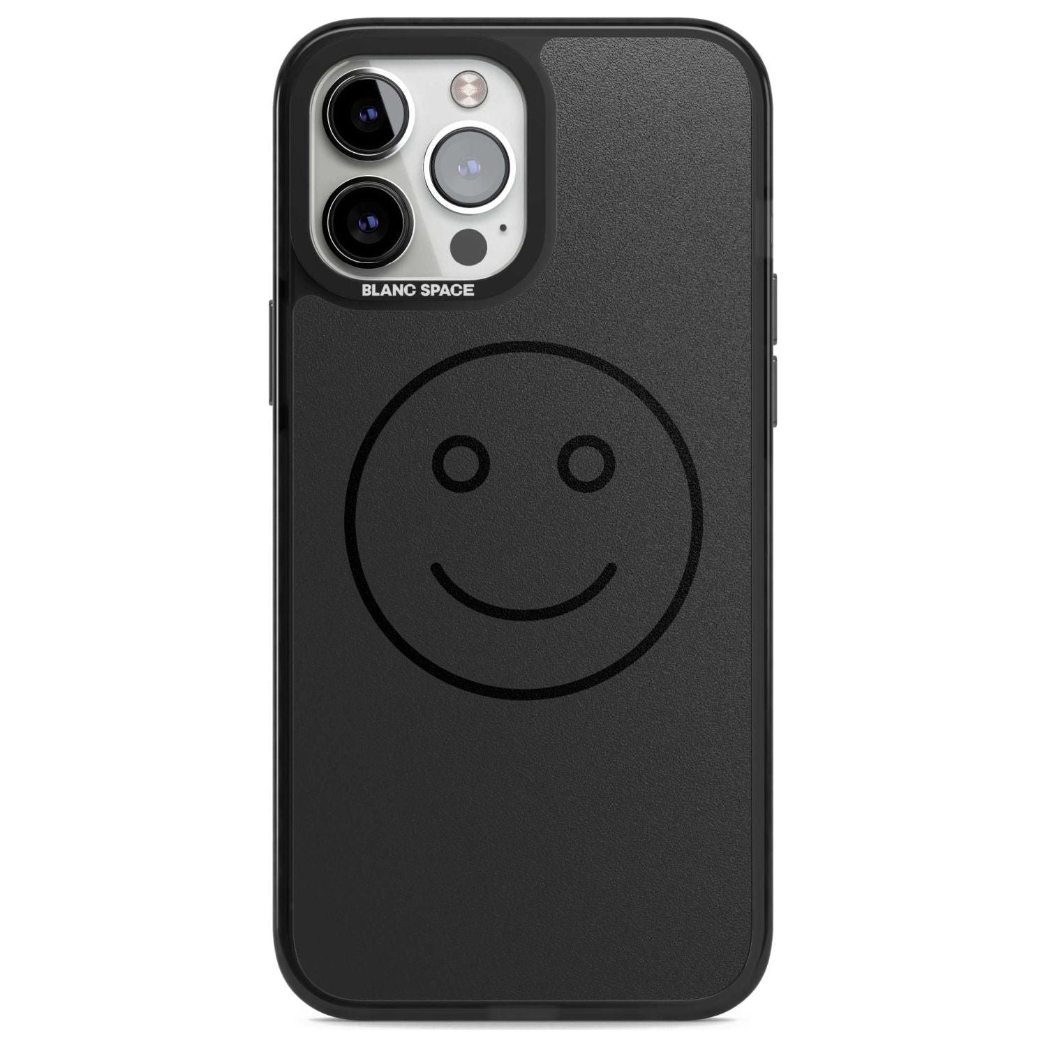 Dark Smiley Face Phone Case iPhone 13 Pro Max / Magsafe Black Impact Case Blanc Space