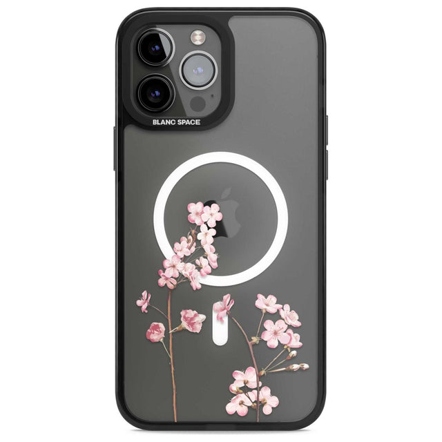 Blossom Flower Phone Case iPhone 13 Pro Max / Magsafe Black Impact Case Blanc Space