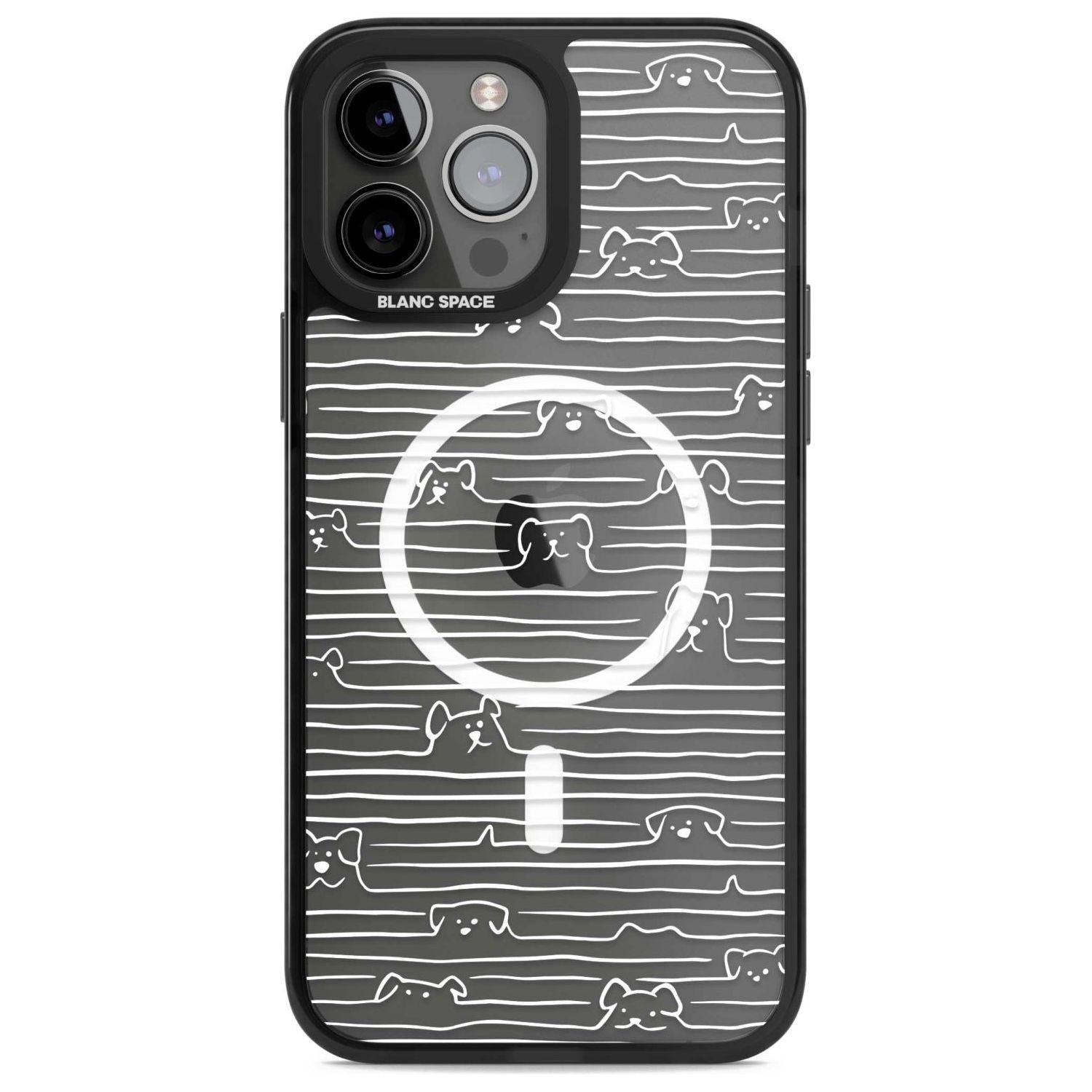 Dog Line Art - White Phone Case iPhone 13 Pro Max / Magsafe Black Impact Case Blanc Space