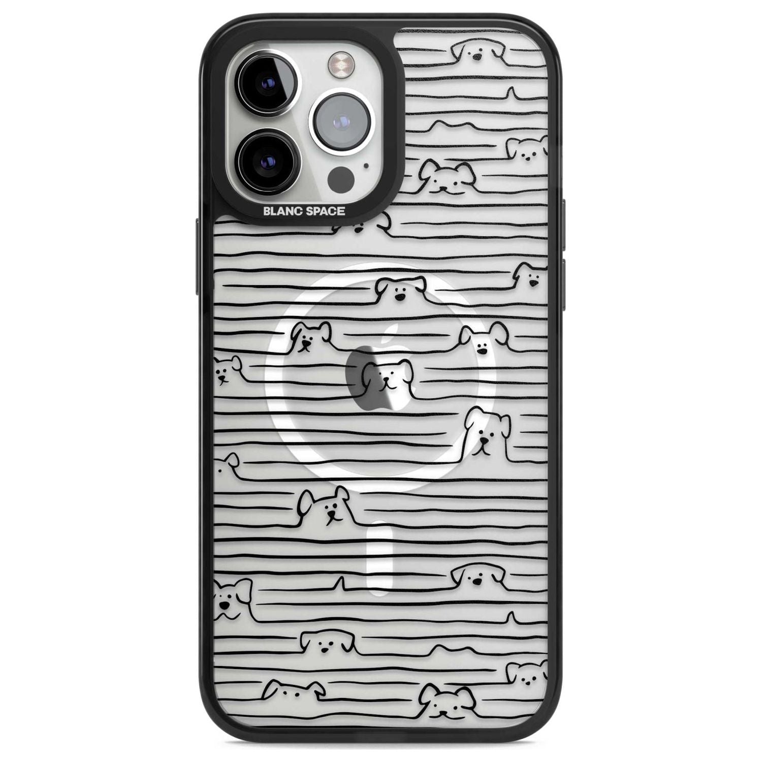 Dog Line Art - Black Phone Case iPhone 13 Pro Max / Magsafe Black Impact Case Blanc Space