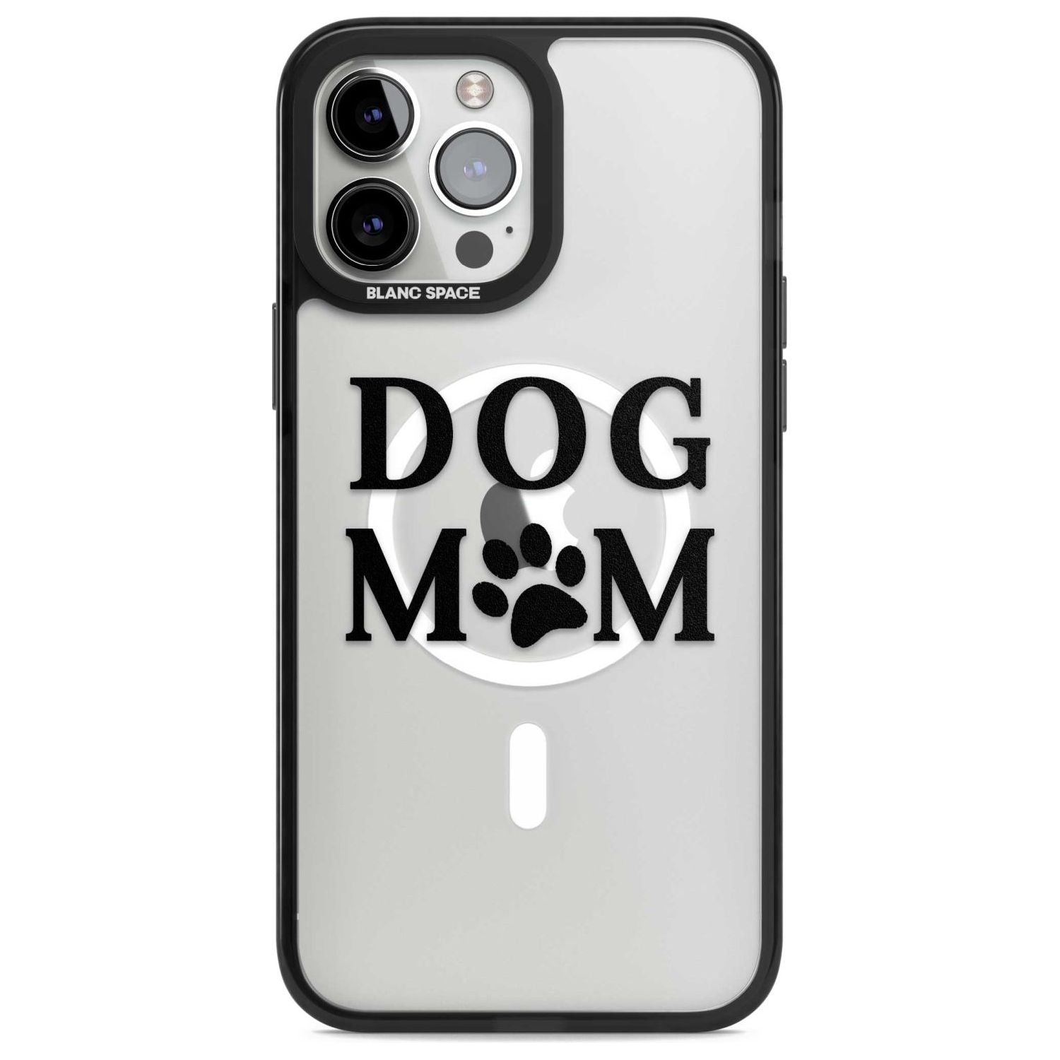Dog Mom Paw Print Phone Case iPhone 13 Pro Max / Magsafe Black Impact Case Blanc Space