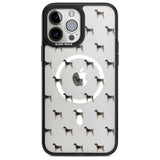 German Shorthaired Pointer Dog Pattern Clear Phone Case iPhone 13 Pro Max / Magsafe Black Impact Case Blanc Space